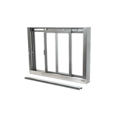 Satin Anodized Self-Closing Deluxe Sliding Service Windows with Stainless Steel Sill