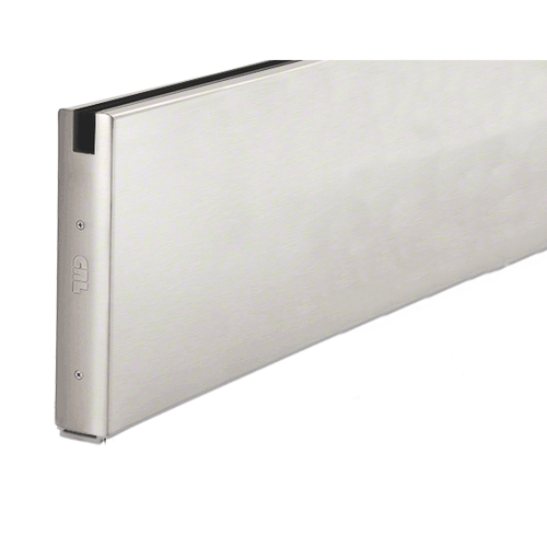 Brushed Stainless 10" x Custom Length Square Sidelite Rail for 5/8" or 3/4" Glass