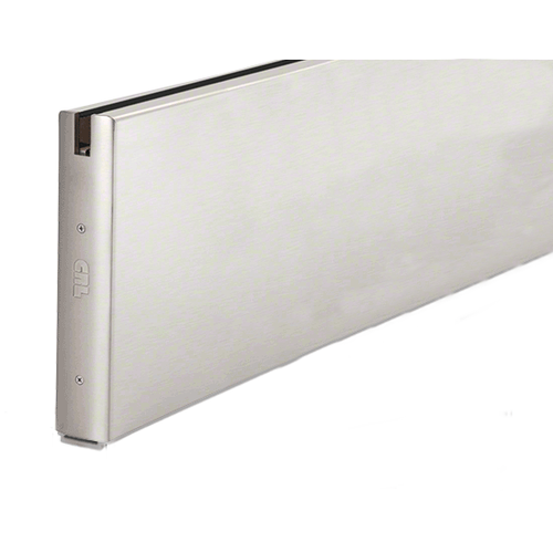 Brushed Stainless 10" Custom Length Square Sidelite Rail for 3/8" or 1/2" Glass