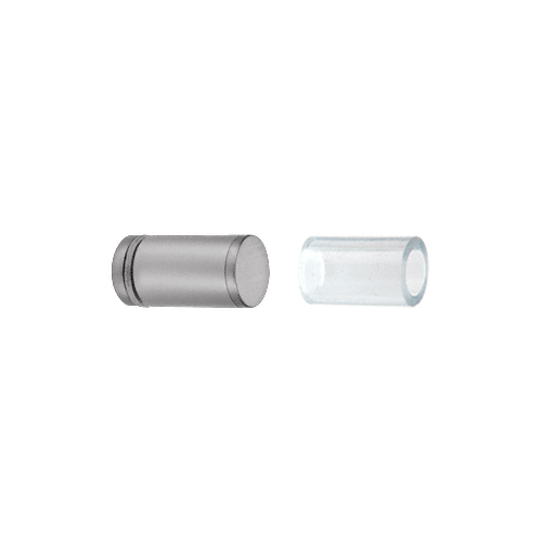 Brushed Satin Chrome Cylinder Style Single-Sided Shower Door Knob With Plastic Sleeve