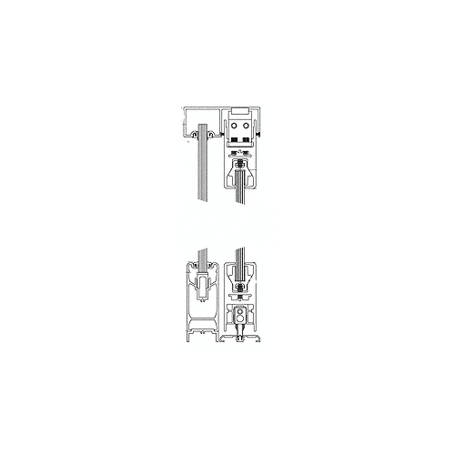 Satin Brass OXO SSR 4" Square Sliding Door System