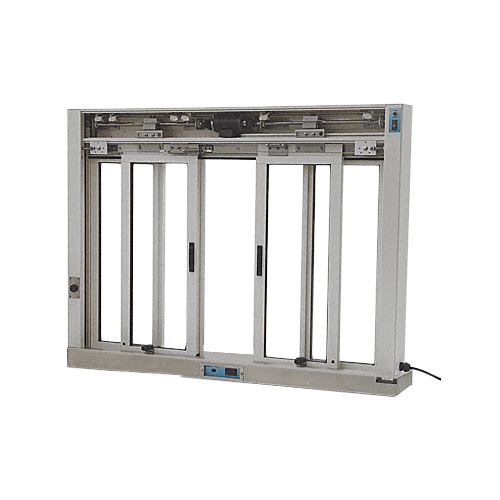 Satin Anodized Custom Size All Electric Fully Automatic Deluxe Sliding Service Window OXXO With Stainless Steel Sill