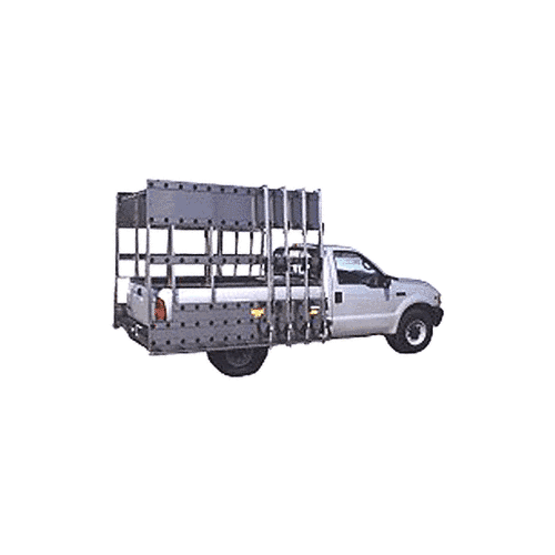 White 72" x 86" Steel Glass Rack for 1/2 Ton Pickup Trucks