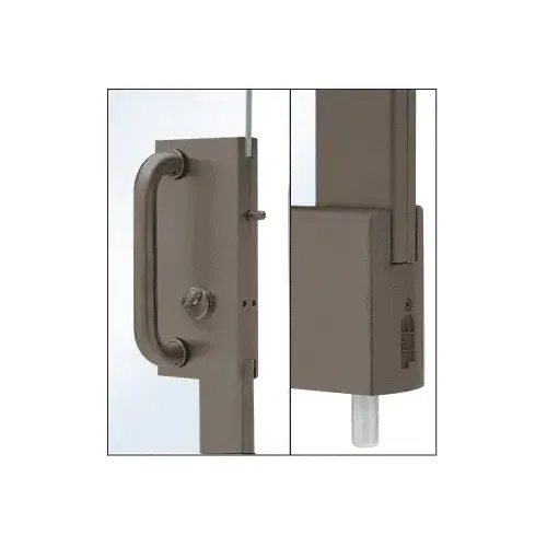 Dark Bronze Anodized 4" x 10" Center Lock with Bottom Rail Extension Rod Throw - Two Point with Handle