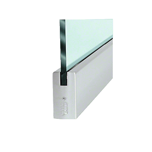 Brushed Stainless 1/2" Glass 4" Square Door Rail Without Lock - Custom Length