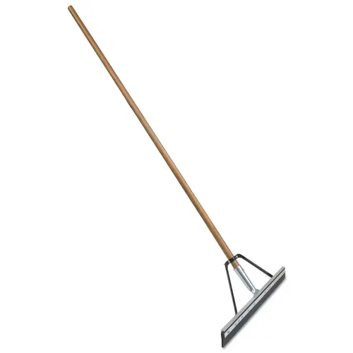 Quickie 16HDSU 0 Floor Squeegee, 24 in Blade, Flat Blade, Rubber Blade, Wood Handle