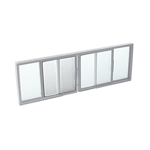 Satin Anodized Horizontal Sliding Service Window OXO Format with 1/4" Glass with Screen