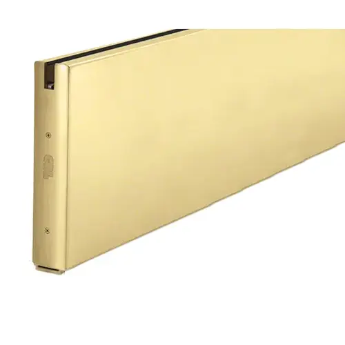 Satin Brass 10" Custom Length Square Sidelite Rail for 3/8" or 1/2" Glass