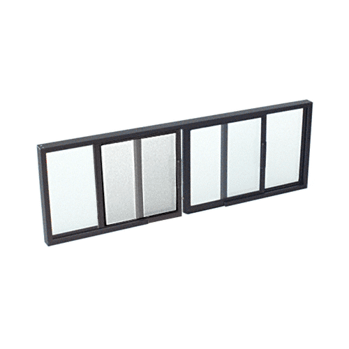 Duranodic Bronze Horizontal Sliding Service Window OXO Format with 1/4" Glass with Screen
