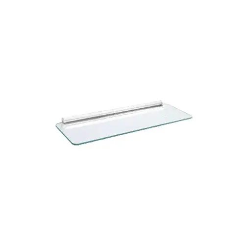 6" x 18" KV Clear Glass Shelf Kit with White Bracket