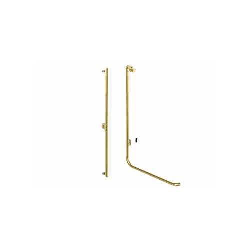 Polished Brass Left Hand Reverse Rail Mount Keyed Access "F" Exterior Top Securing Electronic Egress Control Handle