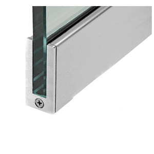 CRL SP64BS12C Brushed Stainless 2-1/2" Tall Slender Profile Door Rail Without Lock - Custom