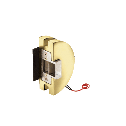 Fail Safe Lever Lock Glass Keepers with Electric Strike - Polished Brass