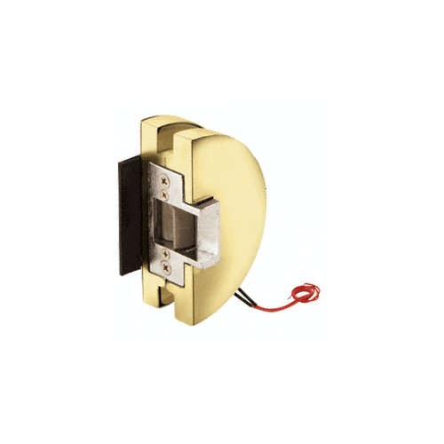 Fail Secure Lever Lock Glass Keepers with Electric Strike - Polished Brass