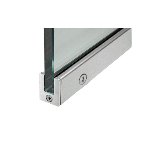 Brushed Stainless 1-3/8" RH from Outside Tall Slender Profile Door Rail with Lock Custom Length
