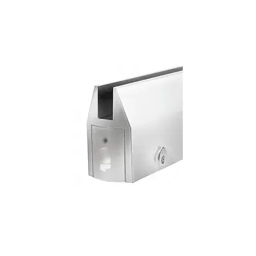 Polished Stainless CR150 Series Tapered Door Rail Custom Length With Lock