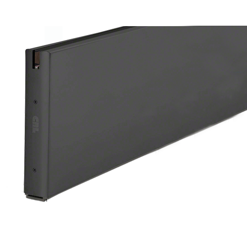 Black Powder Coat 10" Custom Length Square Sidelite Rail for 3/8" or 1/2" Glass