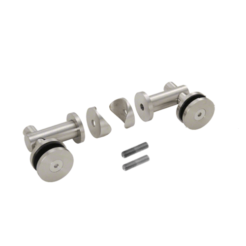 Custom Brushed Stainless Double Arm Fixed Fitting Set for 1/2" Glass