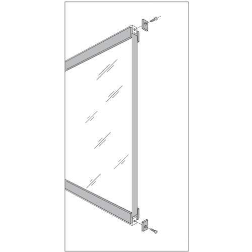 Brushed Stainless Sidelite (S/L) 3/4" Tall Top Rail - 5/8" Glass