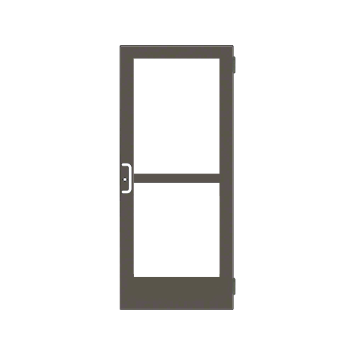 Bronze Black Anodized Custom Single Series 400 Medium Stile Butt Hinged Entrance Door With Panic for Overhead Concealed Door Closer