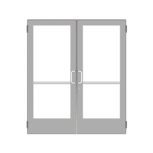 Clear Anodized Custom Pair Series 400 Medium Stile Butt Hinged Entrance Doors for Surface Mount Door Closers
