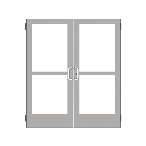 Clear Anodized Custom Pair Series 400 Medium Stile Butt Hinged Entrance Doors With Panics for Overhead Concealed Door Closers