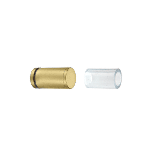 Satin Brass Cylinder Style Single-Sided Shower Door Knob With Plastic Sleeve