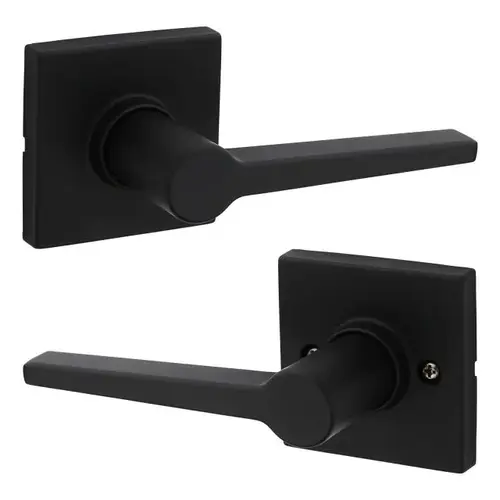 Safelock SL1000DALSQT-514 Daylon Lever with Square Rose Passage Lock with RCAL Latch and RCS Strike Iron Black Finish