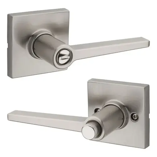 Safelock SL4000DALSQT-15 Daylon Lever with Square Rose Privacy Lock with RCAL Latch and RCS Strike Satin Nickel Finish