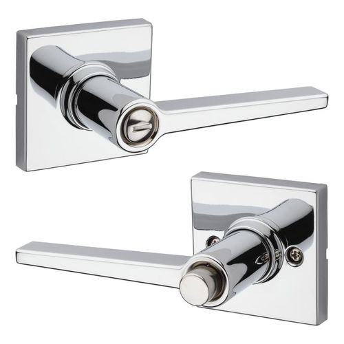 Safelock SL4000DALSQT-26 Daylon Lever with Square Rose Privacy Lock with RCAL Latch and RCS Strike Bright Chrome Finish
