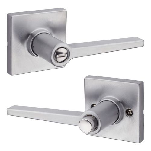 Safelock SL4000DALSQT-26D Daylon Lever with Square Rose Privacy Lock with RCAL Latch and RCS Strike Satin Chrome Finish