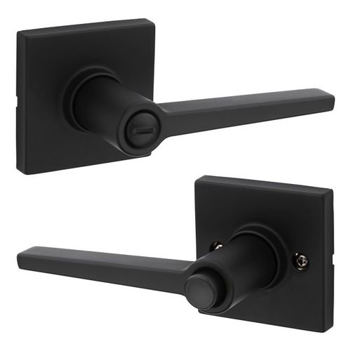 Safelock SL4000DALSQT-514 Daylon Lever with Square Rose Privacy Lock with RCAL Latch and RCS Strike Iron Black Finish
