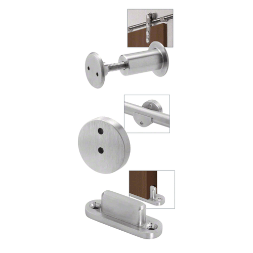 316 Polished Stainless Laguna Sliding Door Hardware Adaptor Kit for Wood Doors