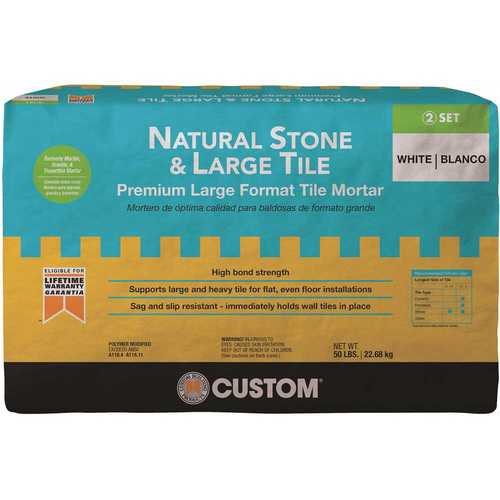 CUSTOM BUILDING PRODUCTS, INC. MGMM50 Natural Stone and Large Tile 50 lb. White Premium Thinset Mortar