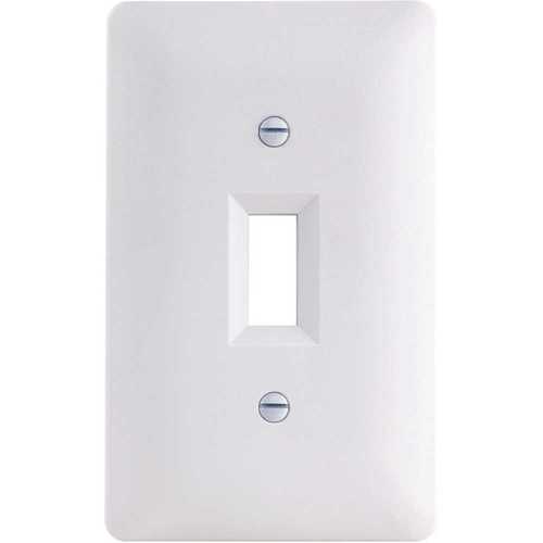 Titan3 1-Gang Decorator Open Toggle Plastic Wall Plate, White Textured