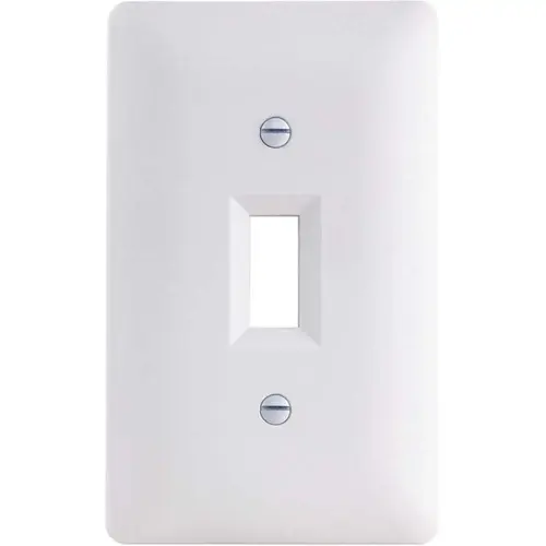 Titan3 1-Gang Decorator Open Toggle Plastic Wall Plate, White Textured