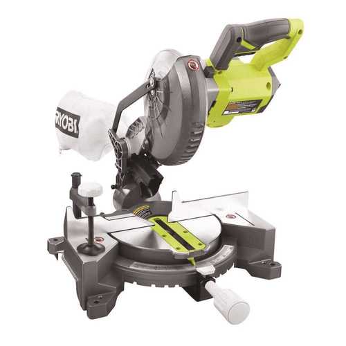 RYOBI 18-Volt ONE+ Cordless 7-1/4 in. Compound Miter Saw (Tool Only) with Blade and Blade Wrench