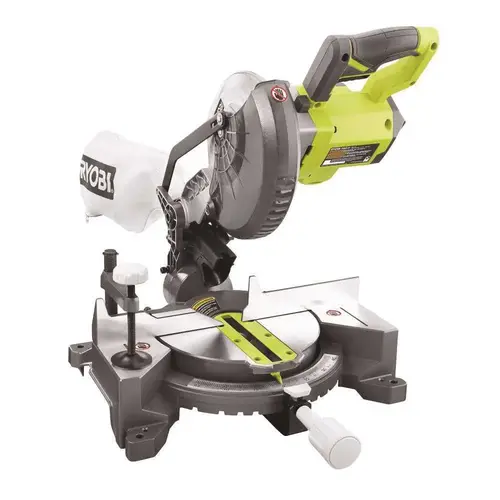 RYOBI 18-Volt ONE+ Cordless 7-1/4 in. Compound Miter Saw (Tool Only) with Blade and Blade Wrench Green