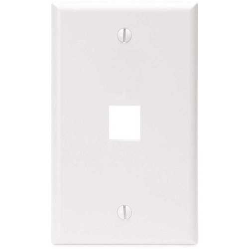 Leviton 41080-1WP 1-Gang QuickPort Standard Size 1-Port Wallplate, White