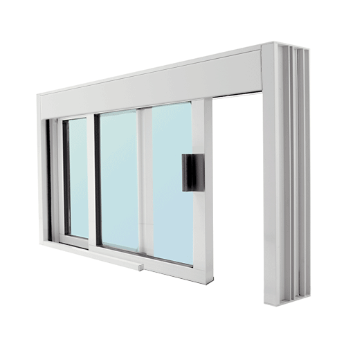 CRL DW48360XGA Standard Size Manual DW Deluxe Service Window, Glazed with Half-Track Satin Anodized