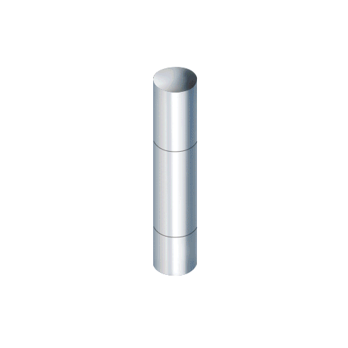 Polished Stainless Steel Bollard 9" Round with Domed Top and Single Line Accents