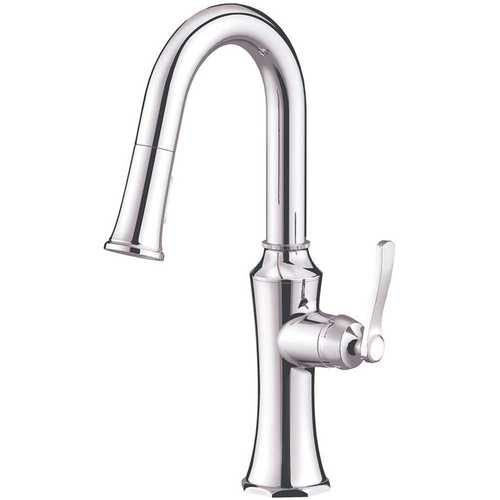 Draper Single-Handle Pull-Down Sprayer Kitchen Faucet with Snapback in Chrome