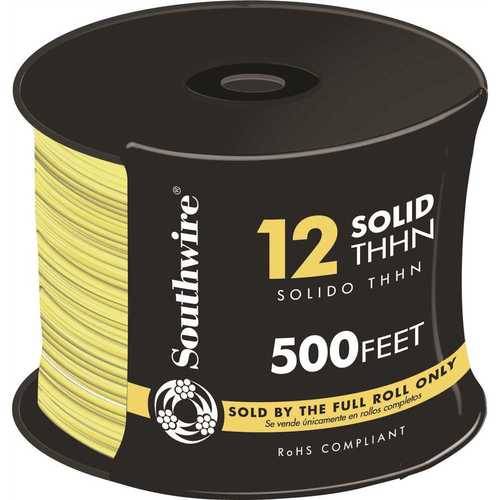 Southwire 11592358 500 ft. 12 Yellow Solid CU THHN Wire