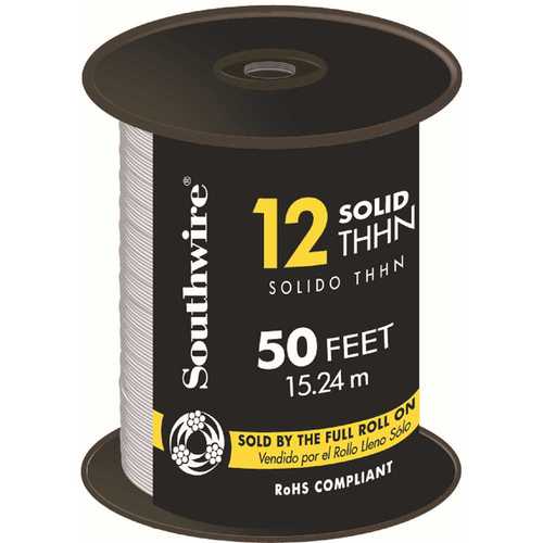 50 ft. 12 White Solid CU THHN Wire