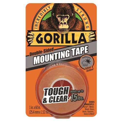 Gorilla 6065003 1 in. x 1.67 yds. Tough and Clear Mounting Tape - pack of 6