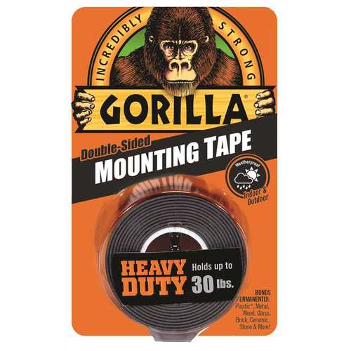 Gorilla 6055002 1 in. x 1.67 yds. Black Heavy Duty Mounting Tape - pack of 6