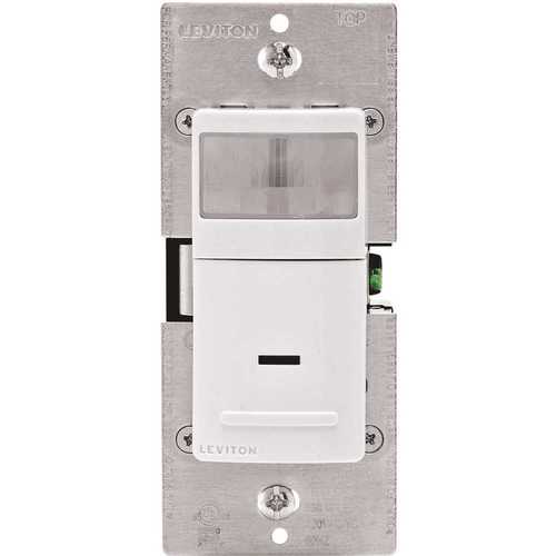 Leviton IPV05-1LZ Decora Vacancy Motion Sensor In-Wall Switch, Manual-On, 5 A, Single Pole, White/Ivory/Light Almond
