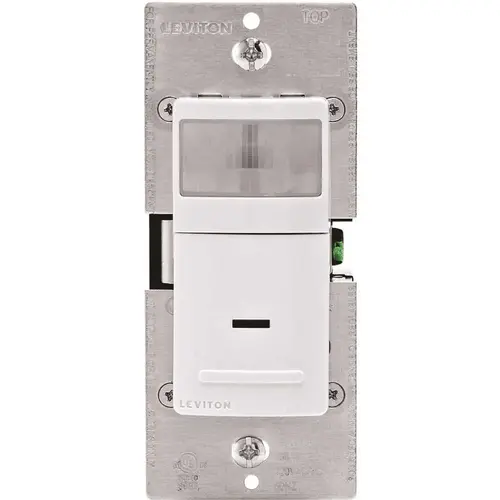 Decora Vacancy Motion Sensor In-Wall Switch, Manual-On, 5 A, Single Pole, White/Ivory/Light Almond