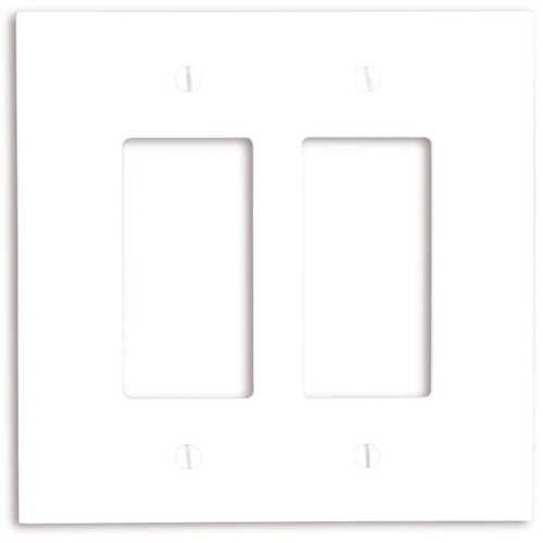 Leviton 001-88602-000 Oversized Wall Plate White 2 gang Plastic Decorator White
