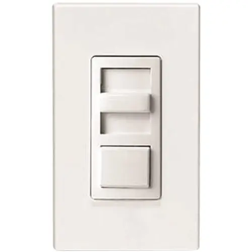 IllumaTech Slide Dimmer for 150-Watt Dimmable LED/CFL, 600-Watt Incandescent/Halogen, White w/ Color Change Kit Included